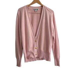 Vintage Cotton Light Pink and Gold Cardigan Sweater